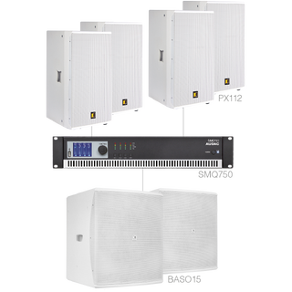 Forte12.6, 4x PX112, 2x Baso15 + SMQ750 Installasjonspakke - 200m2 - Hvit